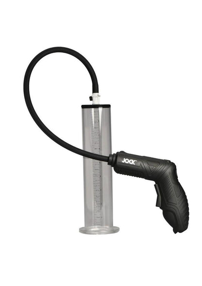 Jock Power Pumper Automatic Penis Pump with Cylinder - Black/Clear