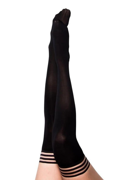 Kixies Danielle Opaque Thigh High Tights - Size C - Black - Large