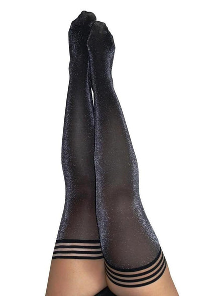 Kixies Kaylee Shimmer Thigh High Tights - Size A - Grey - Small