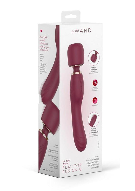 Le Wand Flat Top Fusion G Rechargeable Silicone Vibrator - Ruby - Red