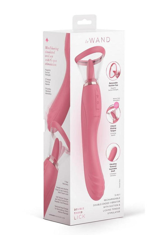 Le Wand Lick Silicone Rechargeable Vibrating Tongue - Pink/Rose