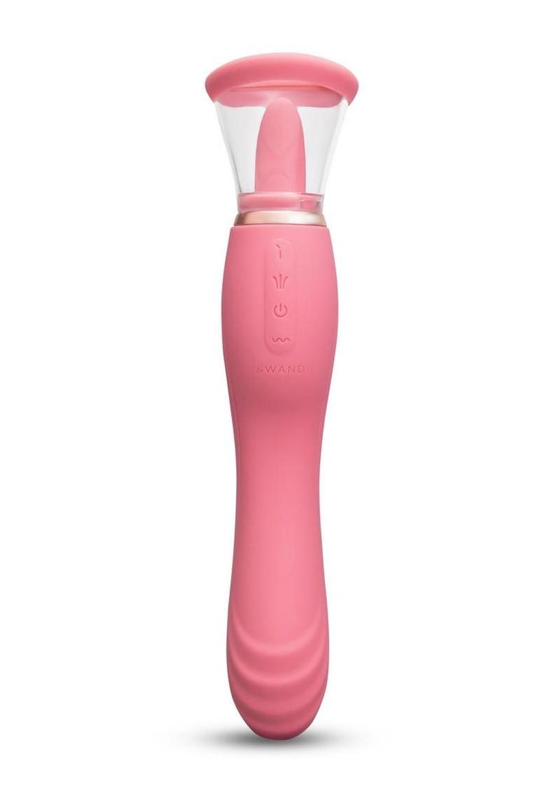 Le Wand Lick Silicone Rechargeable Vibrating Tongue - Pink/Rose