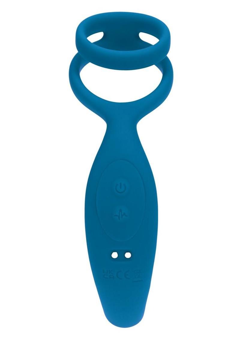 Levelz Vibrating Silicone Rechargeable Prostate Stimulator with Cock and Ball Ring - Teal
