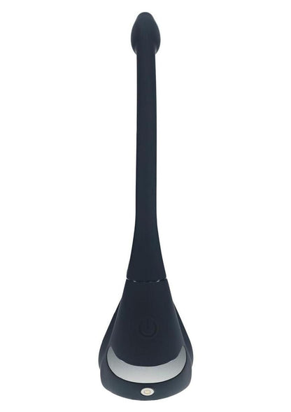 Levelz Vibrating Silicone Rechargeable Tri O Cock Ring with Prostate Stimulator and Remote Control - Black