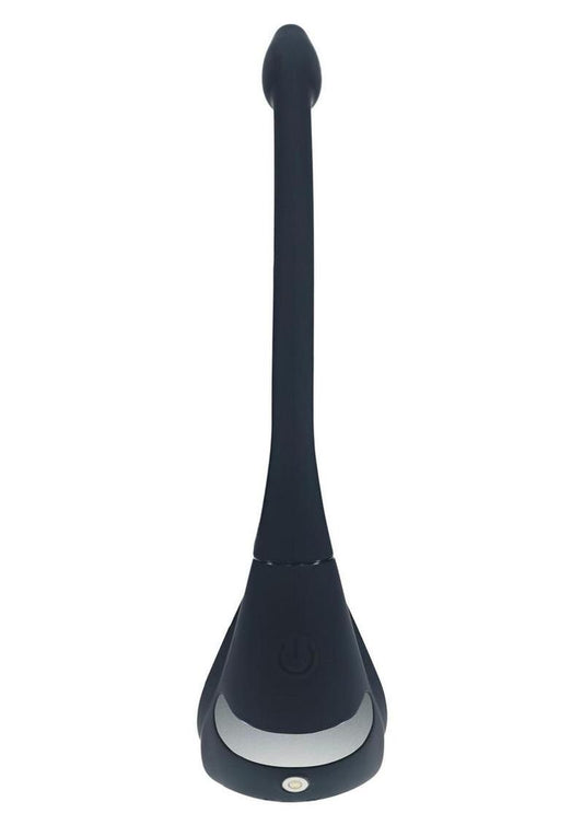 Levelz Vibrating Silicone Rechargeable Tri O Cock Ring with Prostate Stimulator and Remote Control - Black