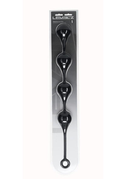 Levelz Waterdrop Silicone Anal Balls - Black - XXLarge - 60mm