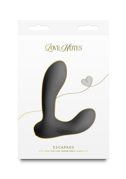 Love Notes Escapade Rechargeable Silicone App Compatible Vibrator - Black