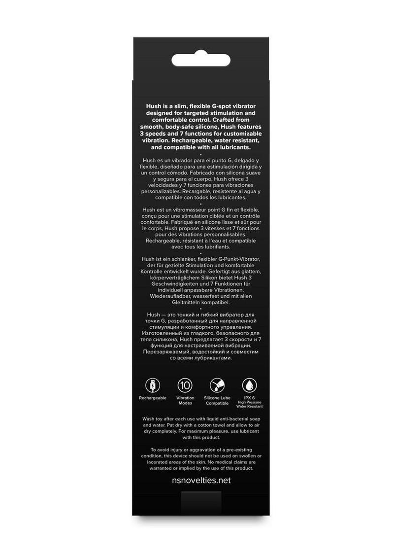 Love Notes Hush Slim Flexible Rechargeable Silicone G-Spot Vibrator