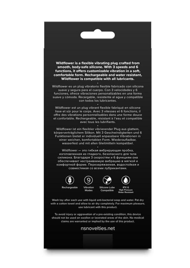 Love Notes Wildflower Flexible Rechargeable Silicone Vibrating Butt Plug