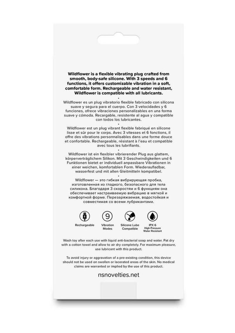 Love Notes Wildflower Flexible Rechargeable Silicone Vibrating Butt Plug
