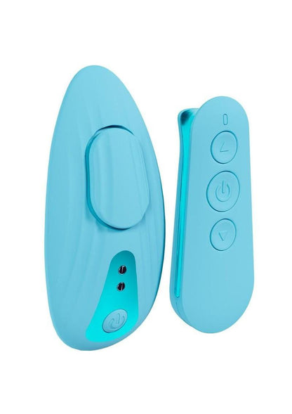 Loveline Celeste Rechargeable Silicone Panty Vibe with Remote - Blue