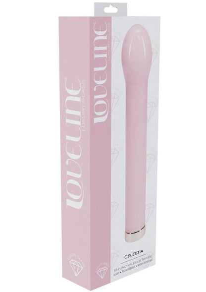 Loveline Celestia 10 Function Bulb Tip Rechargeable Glass Vibrator - Pink