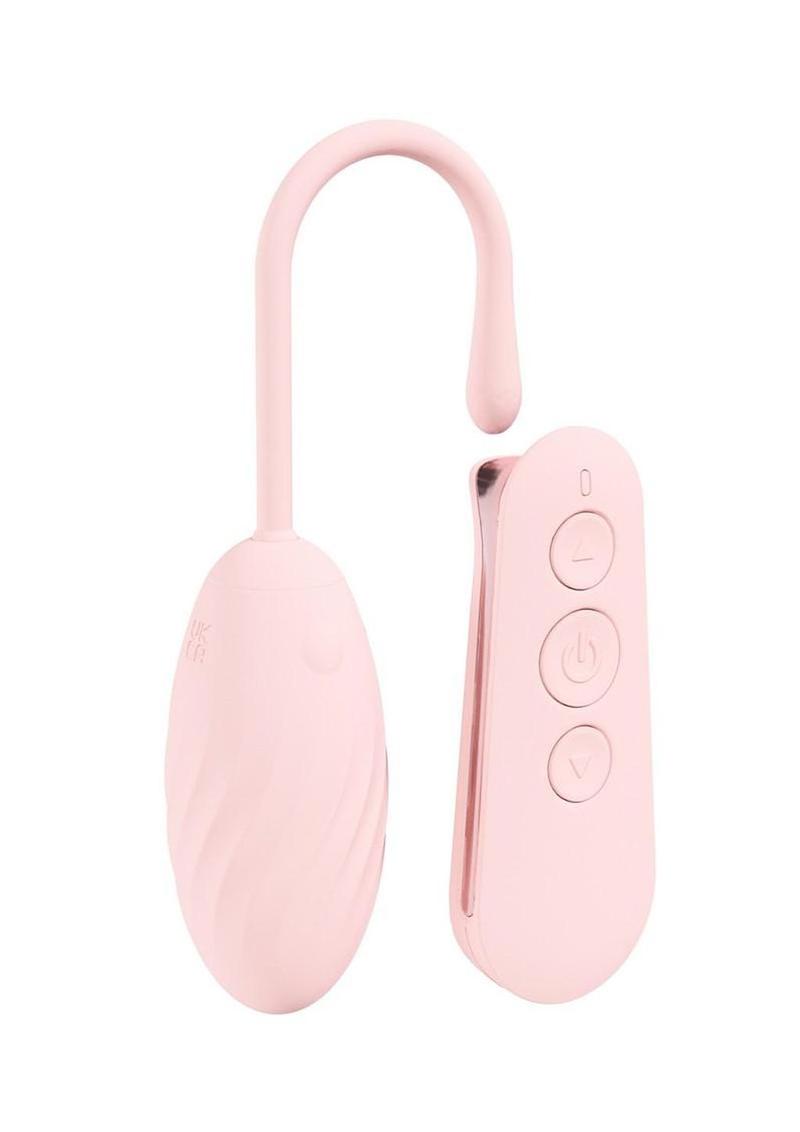 Loveline Felicite 10 Function Silicone Rechargeable Egg Vibe with Remote Control - Pink
