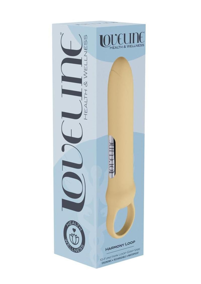 Loveline Harmony Loop Grip Vibe Ergonomic 10 Function Silicone Bullet Massager - Yellow