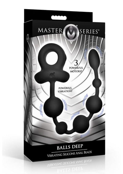 Master Series Balls Deep Vibrating Silicone Anal Beads - Black
