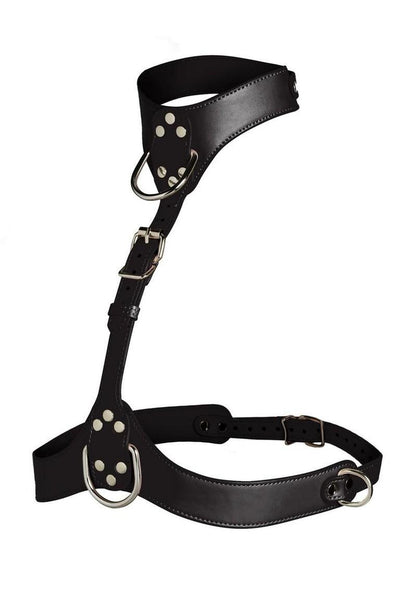 Master Series Vixen Female Chest Vegan Leather Harness - Black