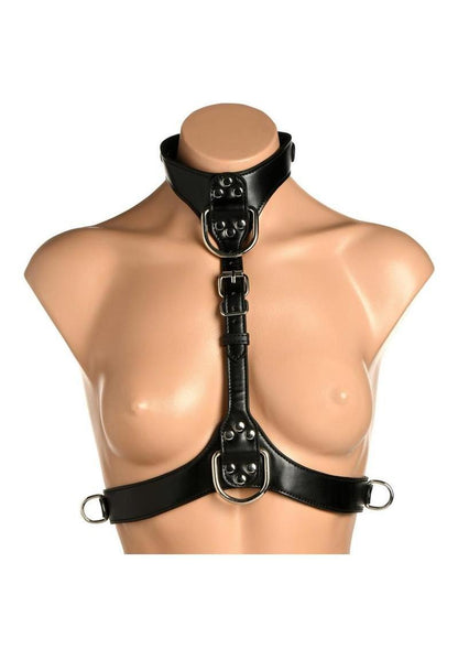 Master Series Vixen Female Chest Vegan Leather Harness