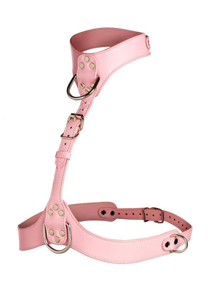 Master Series Vixen Female Chest Vegan Leather Harness - Pink