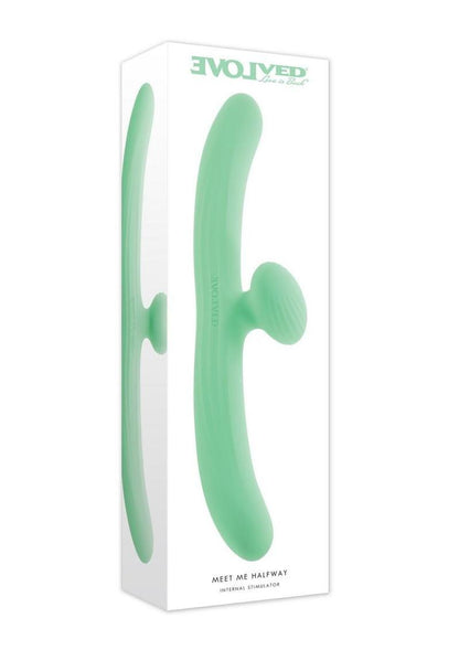 Meet Me Halfway Rechargeable Silicone Dual Vibrator - Green