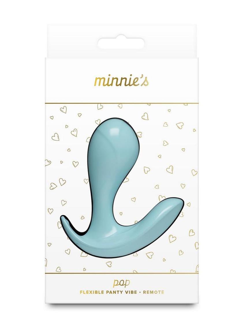Minnie's Pop Rechargeable Silicone Insertable Panty Vibe with Remote Control - Blue