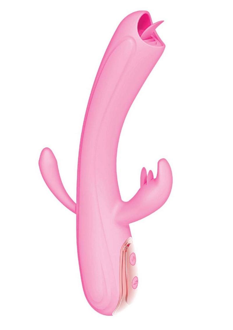 My Secret Fantasy Flickering Tongue Rechargeable Silicone Triple Stimulation Vibrator