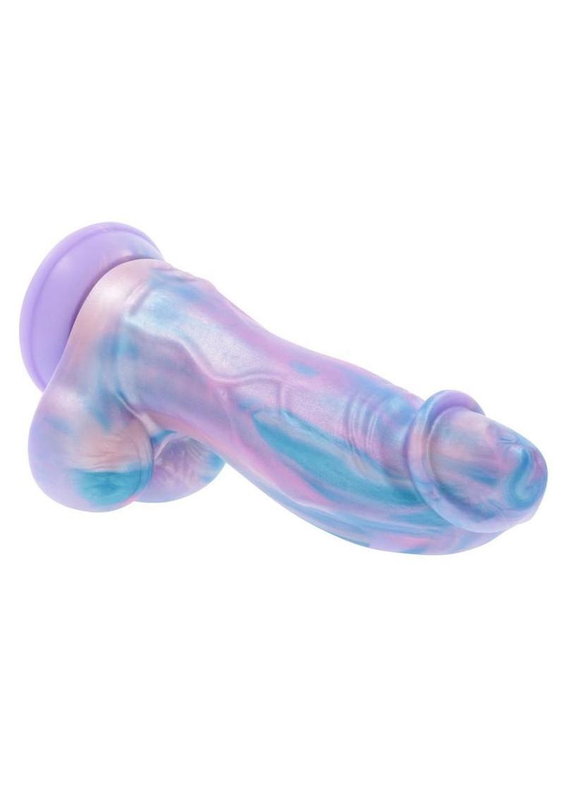 Mythical Rechargeable Silicone Vibrating Dildo with Remote - Multicolor