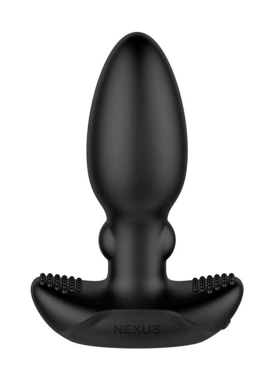 Nexus Beat Thumping Rechargeable Silicone Butt Plug with Remote Control - Black