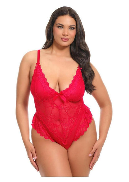 Oh LA LA Cheri Valentine Teddy - 1x/2x - Red