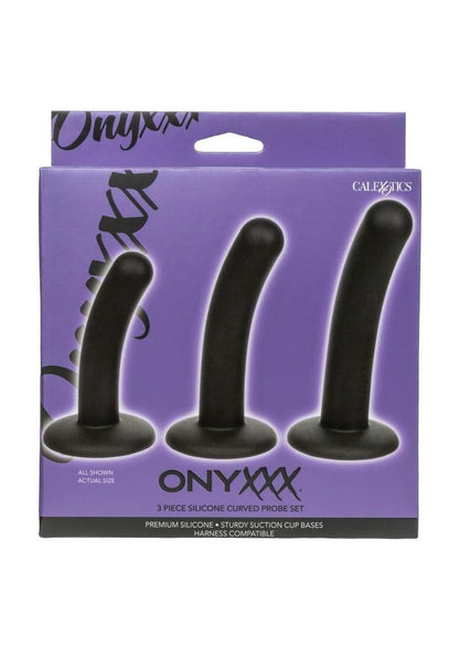 Onyxxx Silicone Curved Probe - Black - 3 Piece/Set