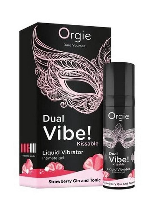 Orgie Dual Vibe Kissable Liquid Vibrator Gel - Strawberry Gin and Tonic