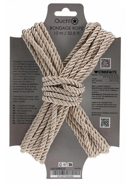 Ouch Bondage Rope 10 Meter Nylon - Gold