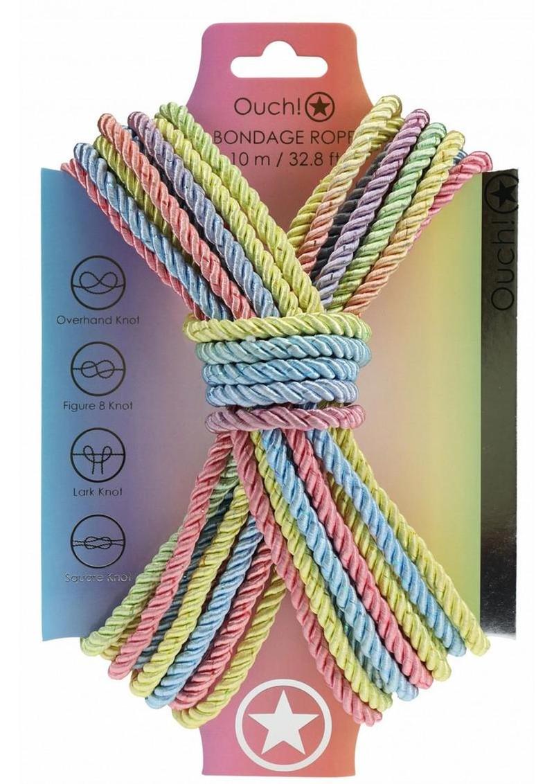 Ouch Bondage Rope 10 Meter Nylon - Multicolor/Pastel