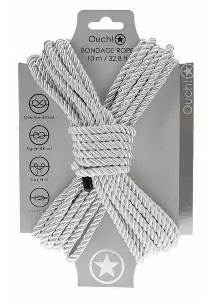 Ouch Bondage Rope 10 Meter Nylon - Silver