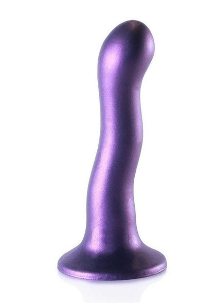 Ouch! Ultra Soft Curvy G-Spot Silicone Dildo 7in - Metallic Rose Gold