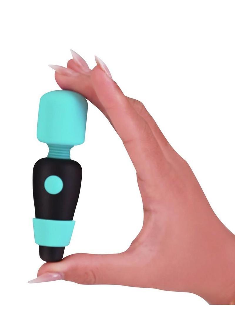 Palmpower Pocket Rechargeable Silicone Mini Wand Massager - Teal