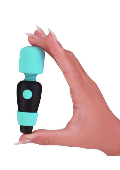 Palmpower Pocket Rechargeable Silicone Mini Wand Massager - Teal
