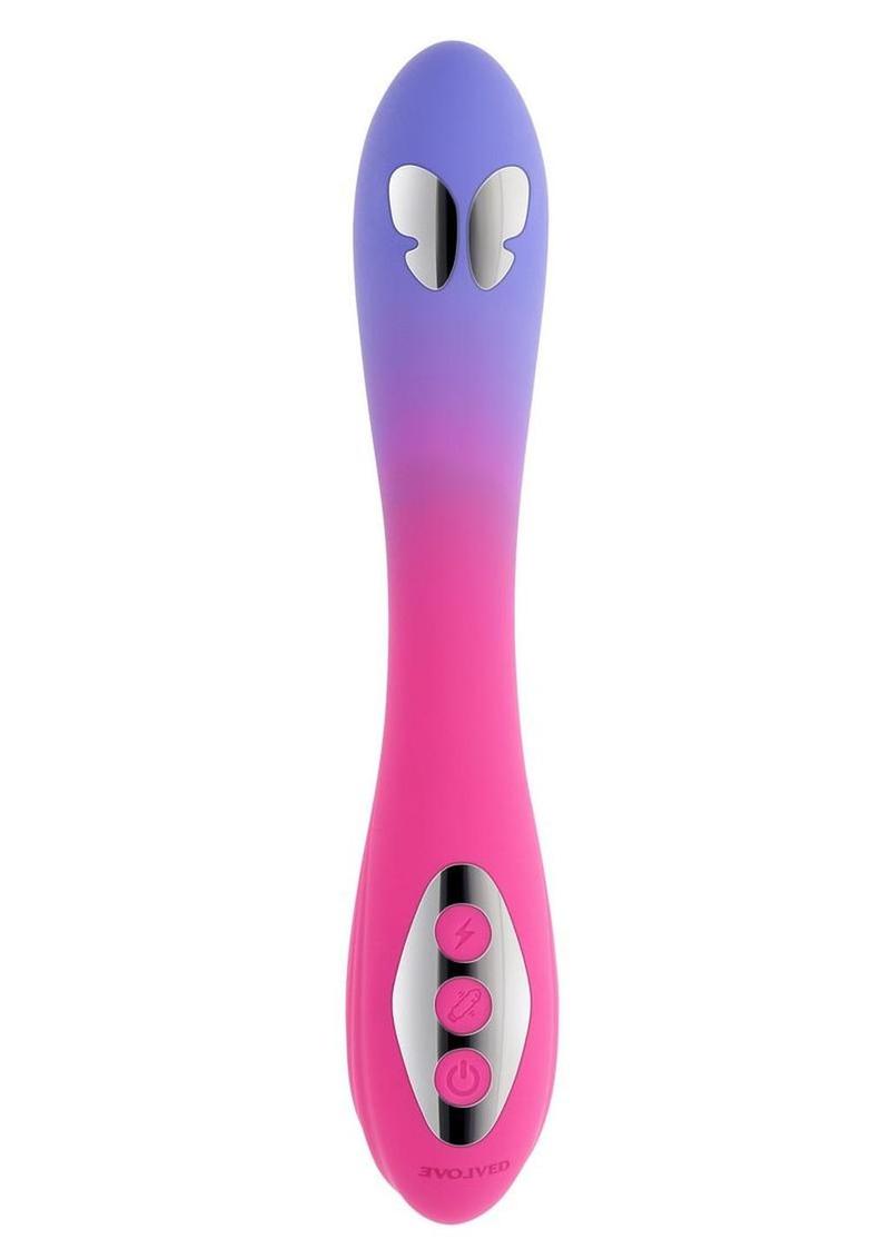 Paradise Pulse Rechargeable Silicone Butterfly Vibrator - Pink/Purple
