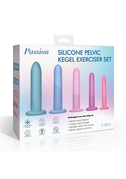 Passion Silicone Pelvic Kegel Exerciser - Lavender/Purple - 5 Piece/Set