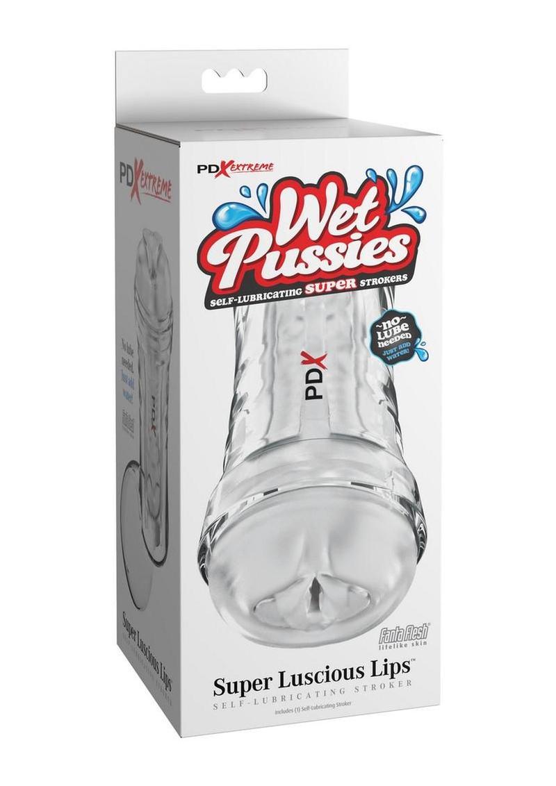 Pdx Extreme Wet Pussies Super Luscious Lips Self Lubricating Stroker - Frost/Vanilla