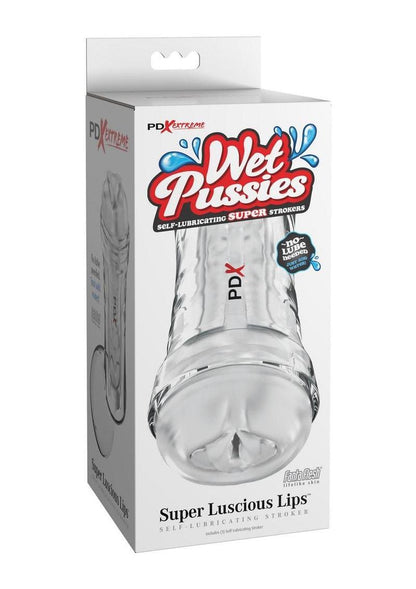 Pdx Extreme Wet Pussies Super Luscious Lips Self Lubricating Stroker - Frost/Vanilla