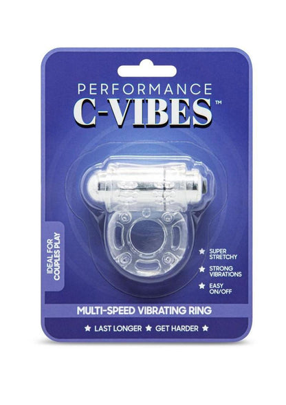 Performance C-Vibes Multi-Speed Vibrating Cock Ring - Clear/Silver