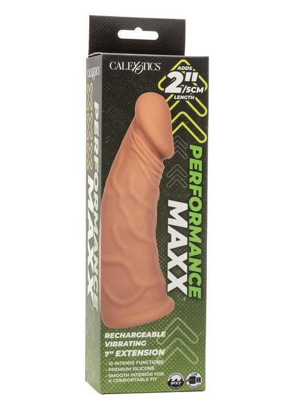 Performance Maxx Rechargeable Vibrating Extension - Caramel - 7in