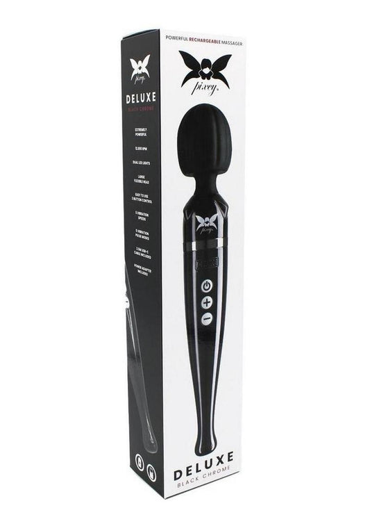 Pixey Deluxe Rechargeable Wireless Wand - Black Chrome