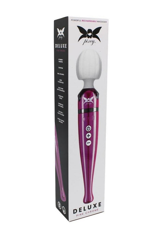 Pixey Deluxe Rechargeable Wireless Wand - Pink Chrome