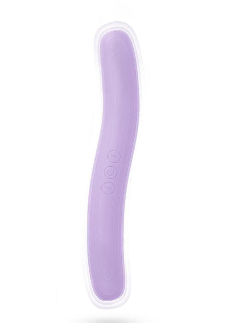 Play with Me Rechargeable Silicone Double Ended Vibrator - Purple