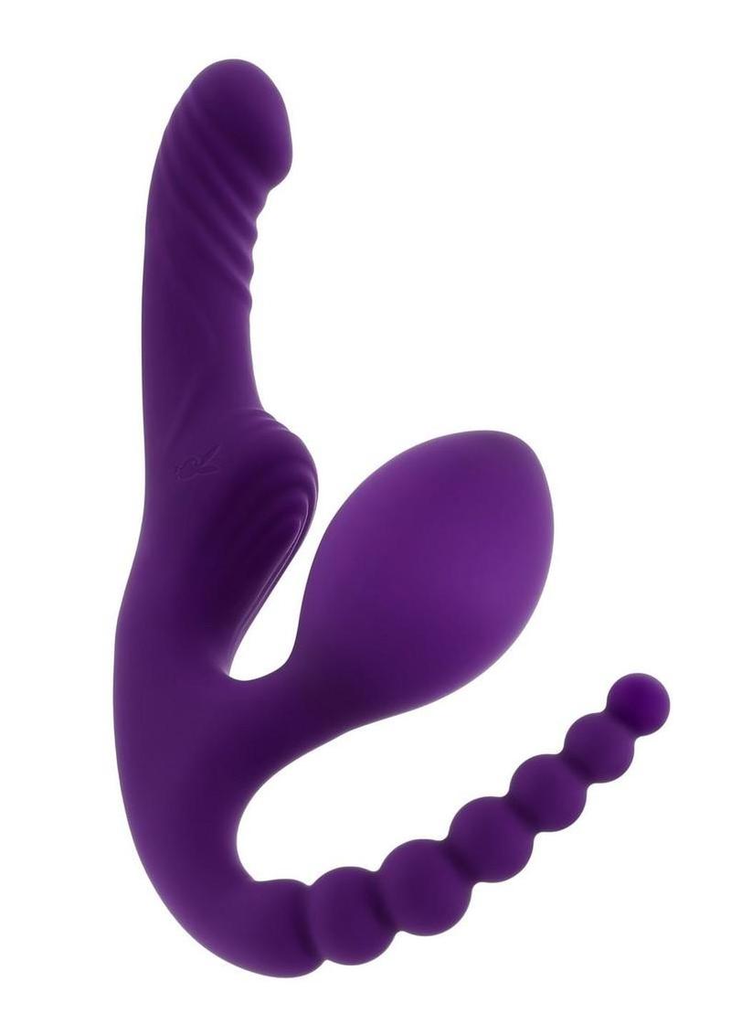Playboy Hug It Out Rechargeable Silicone Inflatable Triple Stimulation Vibrator with Remote