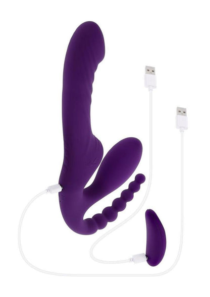 Playboy Hug It Out Rechargeable Silicone Inflatable Triple Stimulation Vibrator with Remote