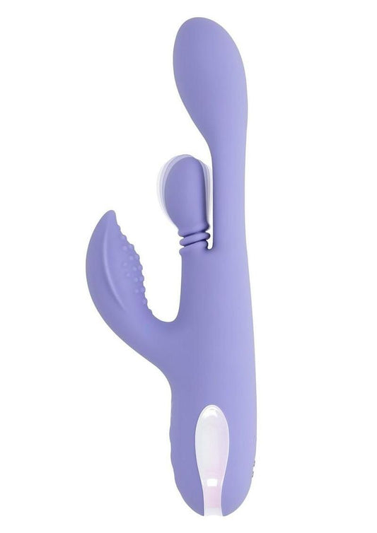 Playboy Nubbin Rubbin Rechargeable Silicone Triple Motor Vibrator with Clitoral Stimulator - Purple