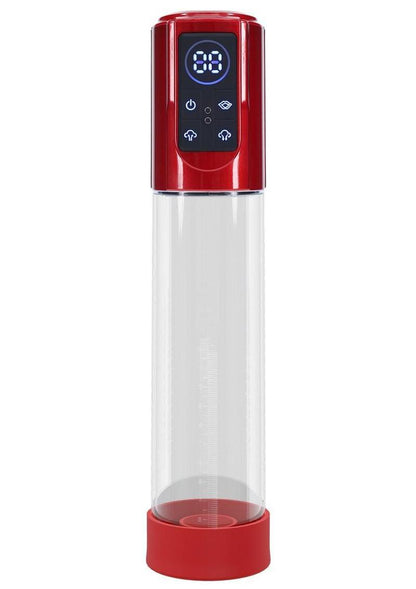 Pumped Megalift 6 Function Automatic Rechargeable Penis Pump - Metallic - Red
