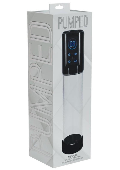 Pumped Megalift Automatic 6 Function Rechargeable Penis Pump - Black